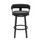Armen Living Cohen 26" Counter Height Swivel Bar Stool in Black Finish and Black Faux Leather 721535761920 - alternate 3